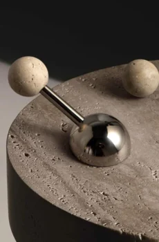 Semicircle Travertine Door Lock American Style Titanium Silver Interior Bedroom Door Lock