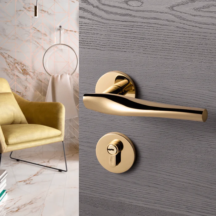 Nordic Modern Door Lock Handle Luxury Interior Lock Set Door Hardware - Image 2