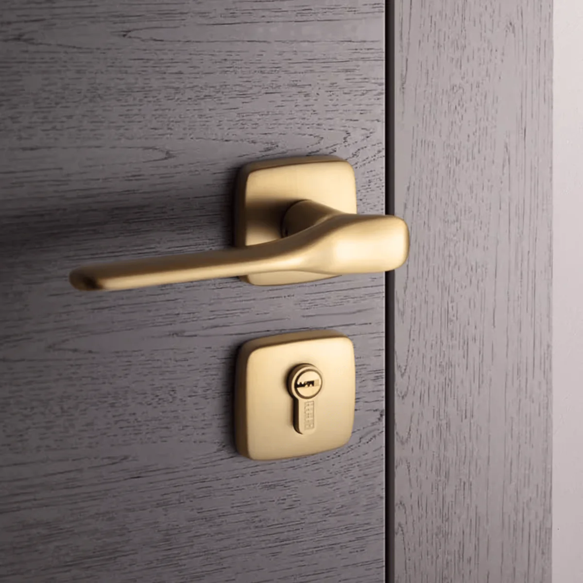 Villa Brass Door Lock Indoor Bedroom Door Lock Modern French Style Door Handle Set